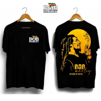 Kemeja T-shirt Bob Marley RAJA REGGAE untuk pria dan wanita  baru atasan lengan pendek longgar daric