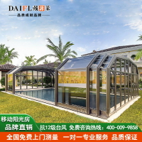 別墅花園泳池露臺可伸縮移動陽光房智能折疊隔熱玻璃系統靜音門窗