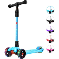 Kick Scooter B02, Lean 'N Glide Scooter with Extra Wide PU Light-Up Wheels and 4 Adjustable Heights for Children from 3-12yrs