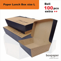Paper Lunch Box size (L) Kraft Lamination Chicken Rice Fried Rice Box Grilled Geprek Penyet Yellow R