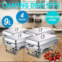 9L Thickened Stainless Steel buffet Folding Buffet Stove Food Warmer Dinner Tray Electric Heating chafing dish