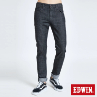 【EDWIN】男裝 503 修身雙彈窄直筒牛仔長褲(黑色)