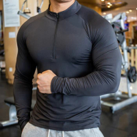 New Compression Breathable Long Sleeve Men Running Fitness Tshirt elastic Quick Dry Sports Bodybuilding muscle Training Shirts