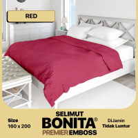 Bonita Luxury - Selimut Bulu (160X200) Premier Polos Embossed Super Terlaris Pilihan Pasti Diskon
