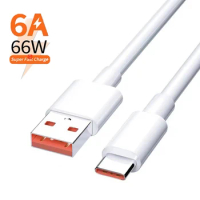2M 6A 66W USB Type-c Super Fast Charge Cable for xiaomi Huawei Smartphone