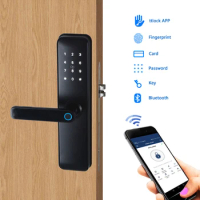 Tuya Ttlock App Electric Digital Wifi Biometric Fingerprint Door Smart Lock, Password Keyless Entry Finger Print Smart Door Lock