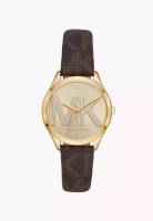 Michael Kors Jam Tangan Wanita Michael Kors Jaycie Three-Hand Brown Leather Watch