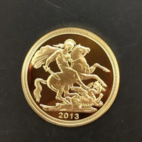 5 Pcs 2013 Saint George Elizabeth II Silver Gold Plated 1 OZ Collectible Decoration coin