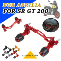 Motorcycle Accessories Crash Pad Protector Exhaust Slider For Aprilia SR GT 200 SRGT200 SR GT200 SR200 GT Anti Fall Protector