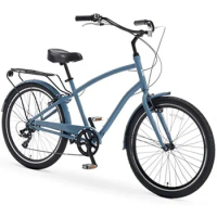 Men's Hybrid Cruiser Bike, 7 Speed Step-Through Hybrid Cruiser Bicycle, 26 inch Wheels