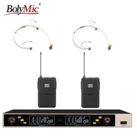 Bolymic 200 Channels wireless microphone Headset Professional UHF Wireless Microphone