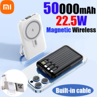 Xiaomi 22.5W 50000mAh Magnetic Wireless Charger Power Bank with Phone Holder PowerBank For iPhone Samsung Huawei Fast Charging