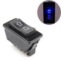 Universal 12V 20A 2 Way Momentary Electric Window Aerial Up Down Rocker Switch Car Aerial Push Fit