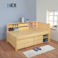 NEX 簡約 松木3.5尺 實木單人多功能收納床台組(單人床台 功能床架)