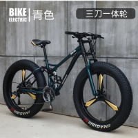 3 Knife 4.0 fat tires soft tail Fatbike shock absorption mountain bike Double disc brake high carbon steel frame gravel Bicycle