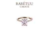 RARÉTUU CARATÉ – 3CT Queen Ika Radiant Pavé Setting Moissanite Ring