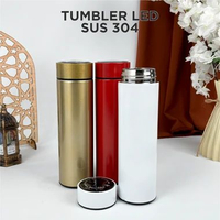Tumbler Minum Stainless Led Suhu Praktis