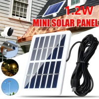 Solar Panel 1.2W 6V Mini USB Monocrystalline Solar Panel Power Module Charger Outdoor Polycrystalline DIY with 118.27 inch Cable