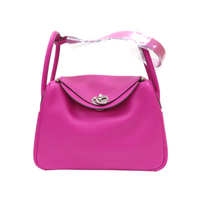 【二手名牌BRAND OFF】HERMES 愛馬仕 玉蘭紫 Evercolor牛皮 Lindy 26 肩背包 A刻 銀扣