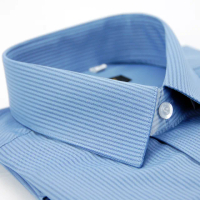 【金安德森】藍色暗紋類絲質窄版長袖襯衫-fast