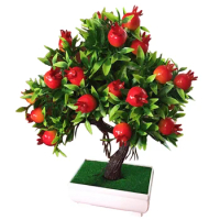 1Pc Potted Artificial Tree Fruit Plant Bonsai Stage Garden Wedding Party Decorations Fake Plant Potted Flower