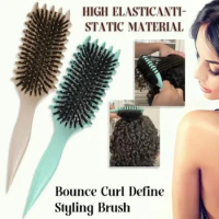 Curl Define Styling Brush Boar Bristle Detangling Hair Brush Tangled Hair Comb Shaping Defining Curls Barber Styling Tool