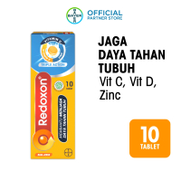 Redoxon Vitamin Daya Tahan Tubuh C, D, Zinc Rasa Jeruk 10 Tablet