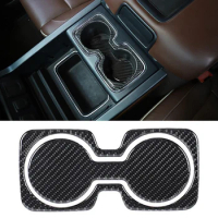 Front Gear Shift Cup Holder Trim Mat Cup Holder Trim For Chevrolet Silverado GMC Sierra 2014-2018 Accessories Soft Carbon Fiber