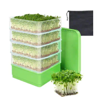 Sprouting Tray Pea Mung Bean Wheat Hydroponic Sprout Plate Seedling Sprouter Cat Grass Soilless Stacked Planting Tray for Home
