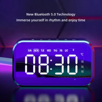 RNABAU Intelligent Bluetooth Speaker,Clock, Alarm, Creative Bluetooth Audio,Clock, Alarm, Desktop Portable Speaker