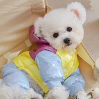 Pets Dogs Thickened Hooded Cotton Coat To Keep Warm Winter Teddy Bear Pomeranian Shaker For Small Medium Dog Milk Clothes