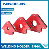 NINDEJIN Strong Magnetic Welding Holder Arrow Shape Multi Angle Locator Tools Welding Ferrite Auxiliary Fixation Positioner