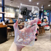 Phone case OPPO A94 A95 5G Reno5 Z butterfly Soft Transparent Bling Glitter OPPO Reno 5Z cover