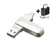 USB 3.0 Flash Drive for iphone 64GB Pen Drive 128GB metal Type C Pendrive 256GB 512GB Memory USB Stick cle usb u disk