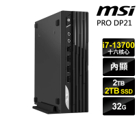 【MSI 微星】i7迷你商用電腦(PRO DP21 13M-493TW/i7-13700/32G/2TB SSD+2TB HDD/W11P)