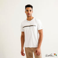 Arnold Palmer -男裝-撞色條紋拼接短袖T恤-白色