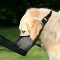 {DLGIFJIE} Pet Dog Mouth Cover Muzzle Anti-Munching Muzzle Anti-Barking Anti-Biting Breathable Mesh 