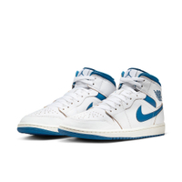 NIKE AIR JORDAN 1 MID SE 高筒 喬丹 白藍色 復古刷色 休閒鞋 FN5215-141
