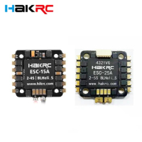 HAKRC BLHELI_S mini 15A/25A 4in1 Brushless ESC SILABS EFM8BB21F16G 2-5S support Dshot600 Oneshot 20x20mm for RC FPV Racing Drone