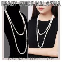 RANTAI PEARL 150cm Long Imitation Pearl Necklace White Pearl Necklace Wholesale Lady Pearl