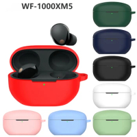 For Sony WF1000-XM5 Bluetooth Dustproof Earphone Case Silicone Case 3D Shockproof Protector Box Cover for WF-1000XM5 with Hook