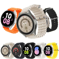22mm 20MM band For Samsung Galaxy Watch 6-4 classic/5-Pro/active 2/Gear S3 Silicone Ocean bracelet Huawei GT 4-3-2 watch strap