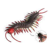 Stress Reliever Toys Simulation Soft Rubber Centipede Funny Tricky Insect Squeeze Pinch Toy Insect Model Scary Gag Gift