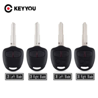 KEYYOU Right/Left Uncut Blade 2/3 Buttons Remote Car Key Shell Case For Mitsubishi Pajero Sport Outlander Grandis ASX