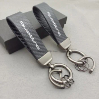 Zinc Alloy Keyrings Leather Carbon Fiber Car Motorcycle Rings Keychain car Accessories for Audi Quattro A3 A4 A5 A6 A7 Q3 Q5 Q7
