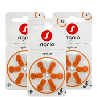 Signia 60 PCS High Performance Hearing Aid Batteries. Zinc Air 13 / P13 / PR48  BTE Hearing aids Dro