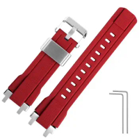 PCAVO Rubber Watchband For Gshock MTG-G1000 MTG-B1000/D/BD Watch Strap Original Metal Interface Men Modified Band
