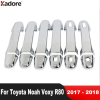 For Toyota Noah Voxy R80 2017 2018 ABS Chrome Car Side Door Handle Cover Trim Decoration Molding Sticker Exterior Accessories