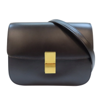 【二手名牌BRAND OFF】CELINE 賽琳【再降價】黑色 牛皮 Classic Box 肩背包