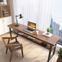 書桌 北歐雙層實木電腦桌陽臺雙人書桌學習桌椅組合實木書桌美甲桌子 幸福驛站
